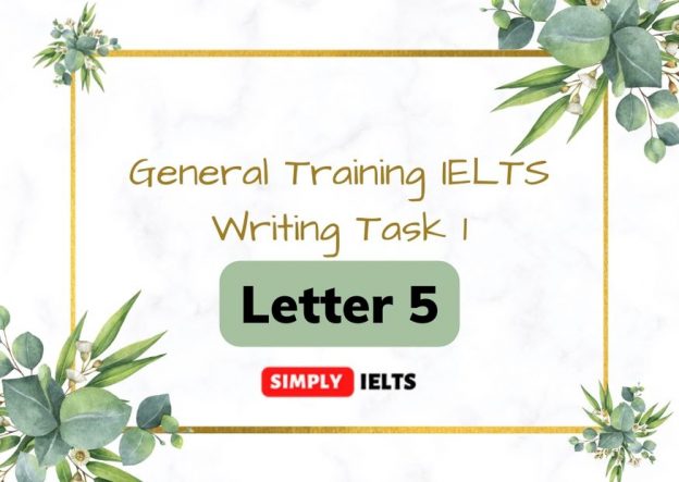General Training IELTS Writing Task 1 sample letter 5